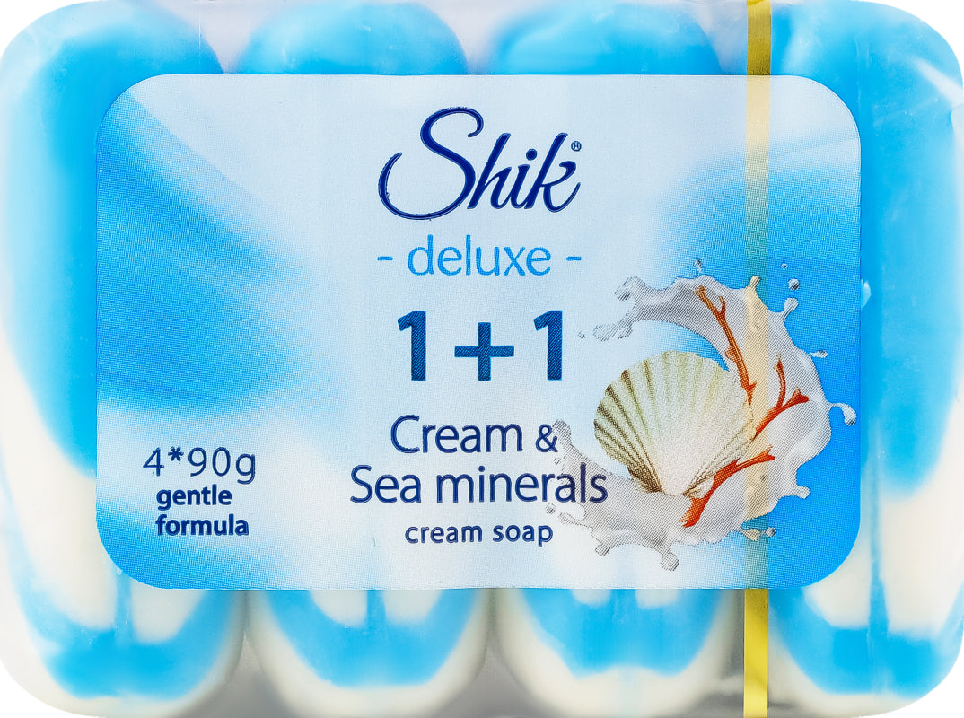 Shik Deluxe 1+1 Sea Minerals Cream Bar Soap, 4 x 90 g