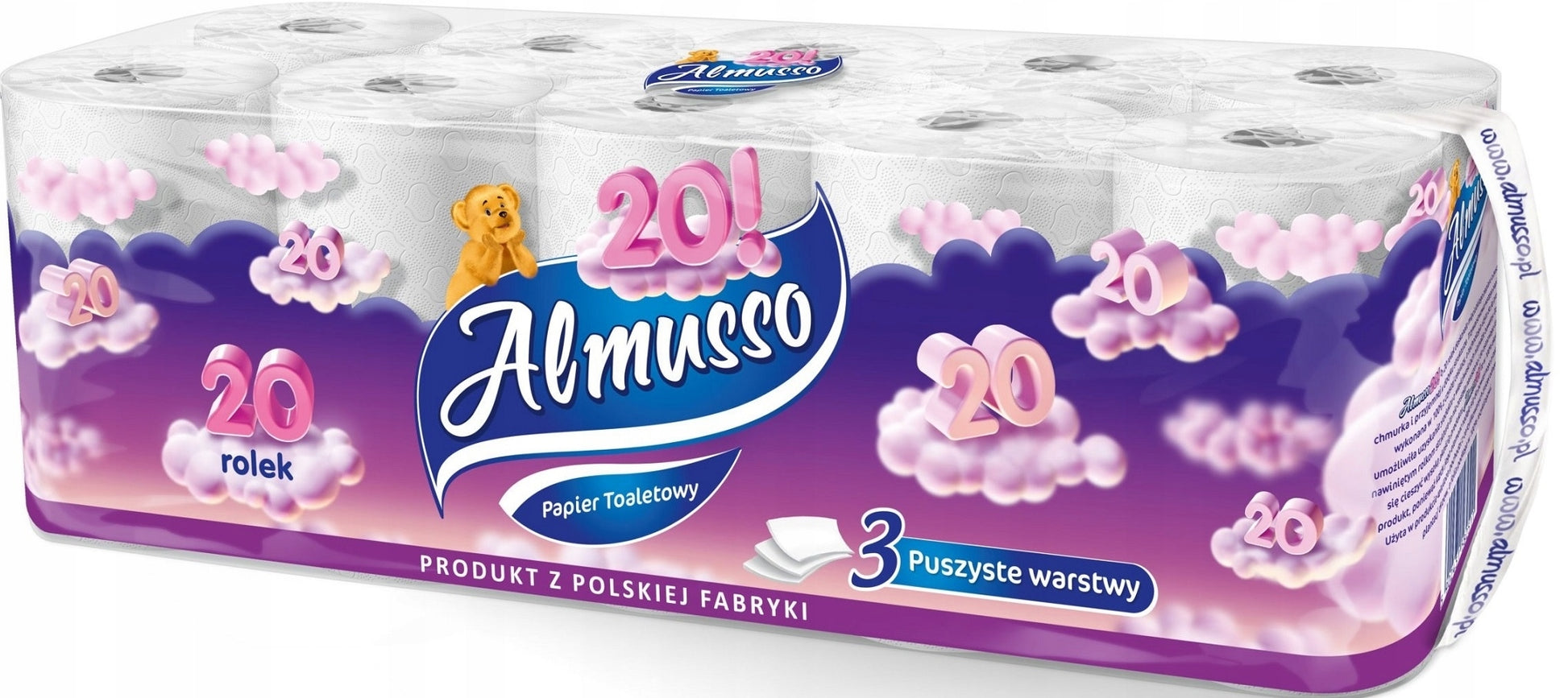 Almusso 3-Ply Toilet Paper, 20 Rolls