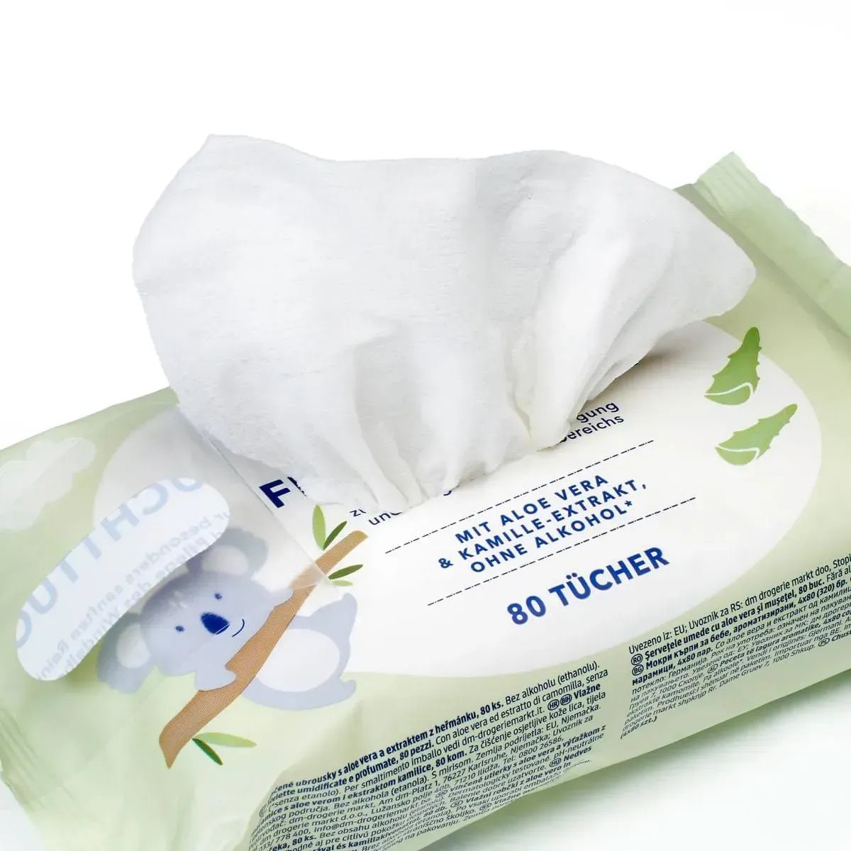Babylove Baby Wet Wipes with Aloe Vera & Chamomile, 80 pcs - Image 2