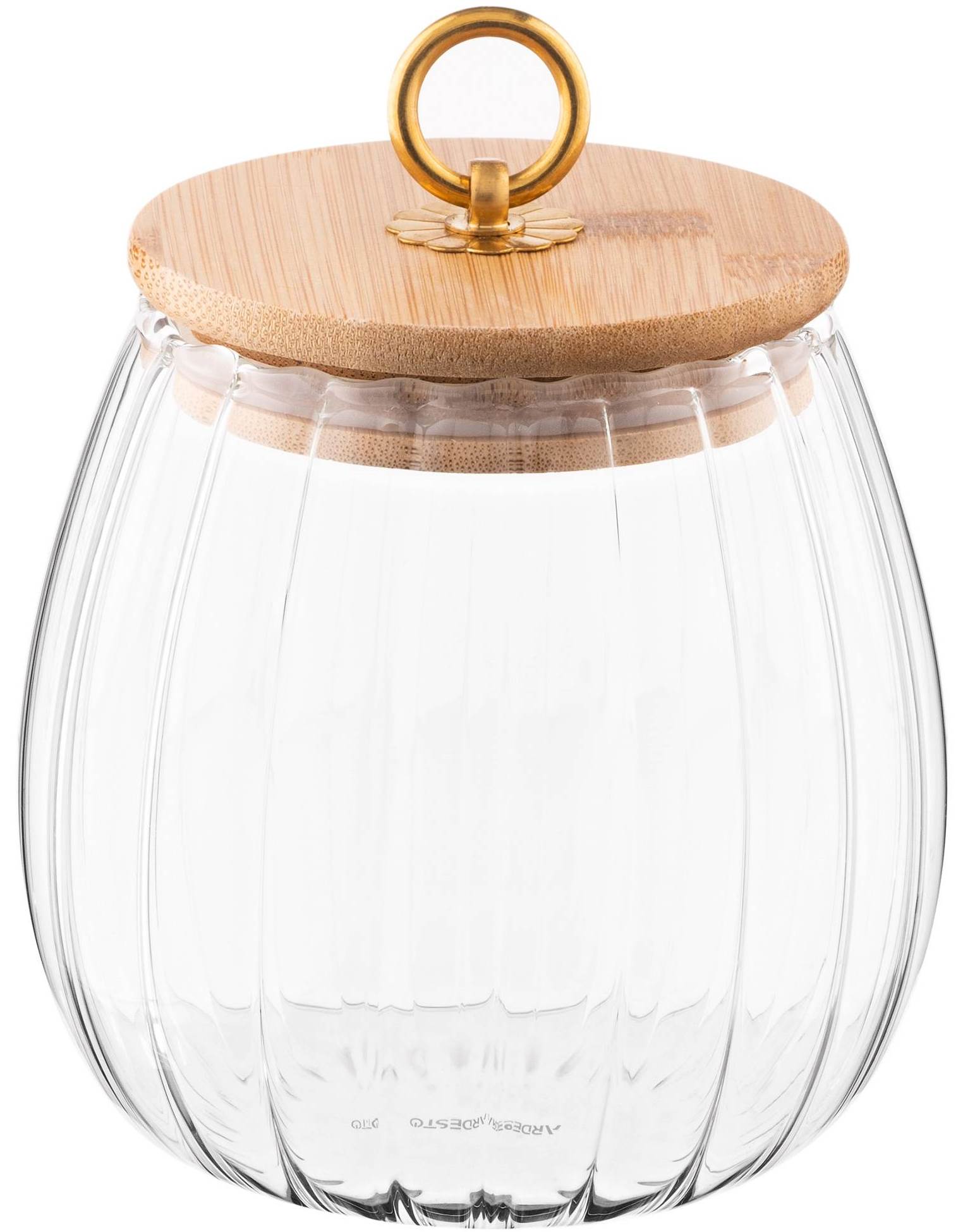Ardesto Fresh Vintage AR1375BV Glass Storage Jar with Bamboo Lid, 750 mL