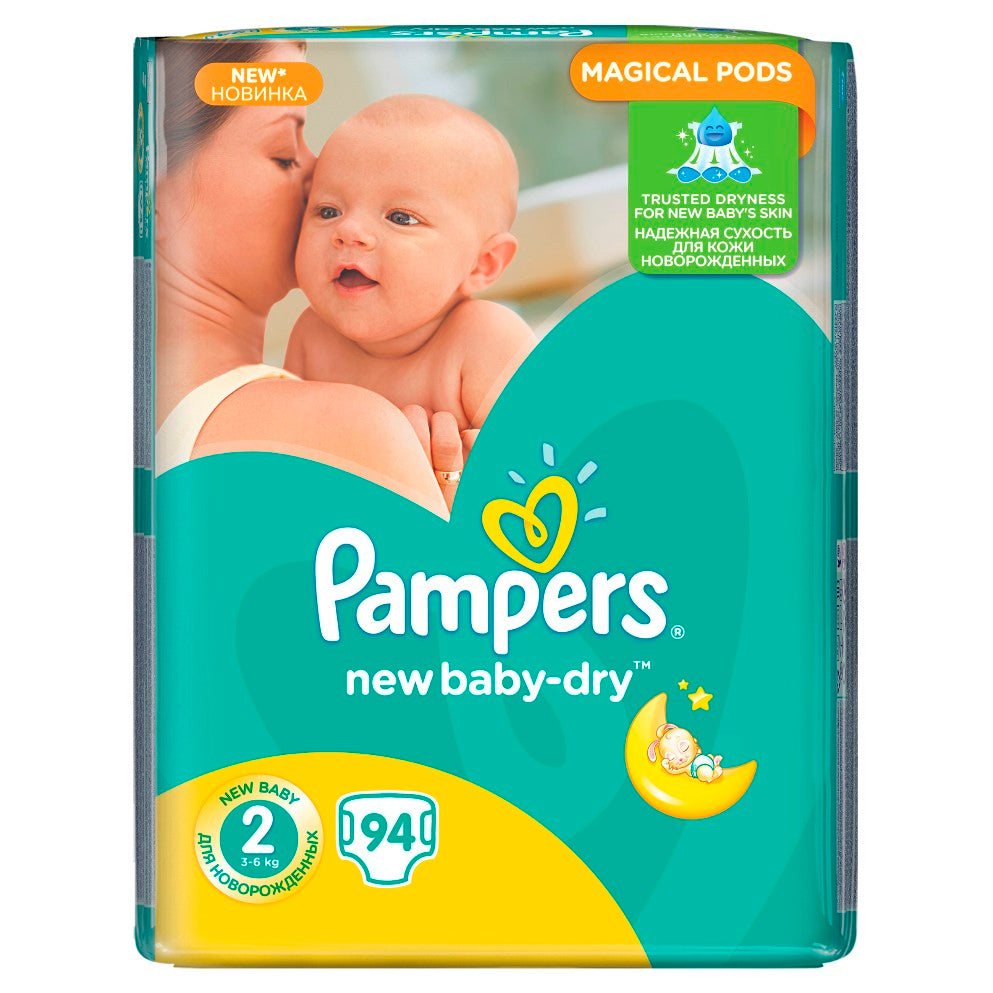 Pampers New Baby-Dry Size 2 Baby Diapers, 94 pcs, 3-6 kg