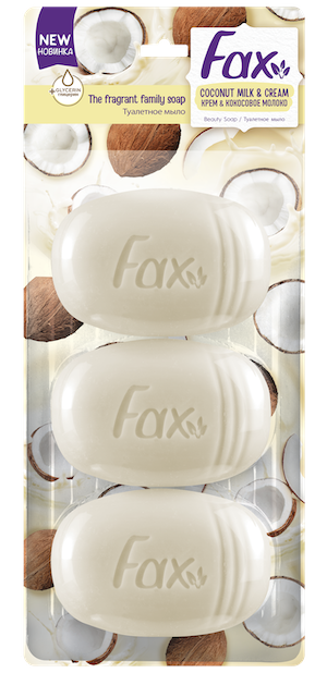 Fax Cream & Coconut Milk Bar Soap, 3 x 100 g