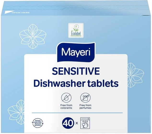 Mayeri Sensitive Dishwasher Tablets, 40 pcs (Price per 1 pc)