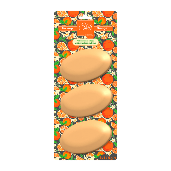 Shik Orange Bar Soap with Lemon Balm Extract, 3 x 110 g