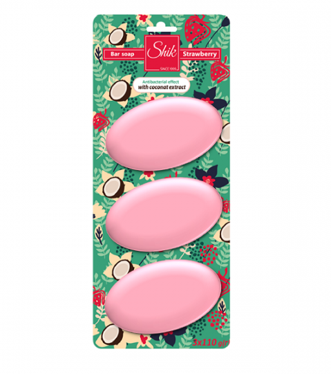 Shik Strawberry Bar Soap with Coconut Extract, 3 x 110 g