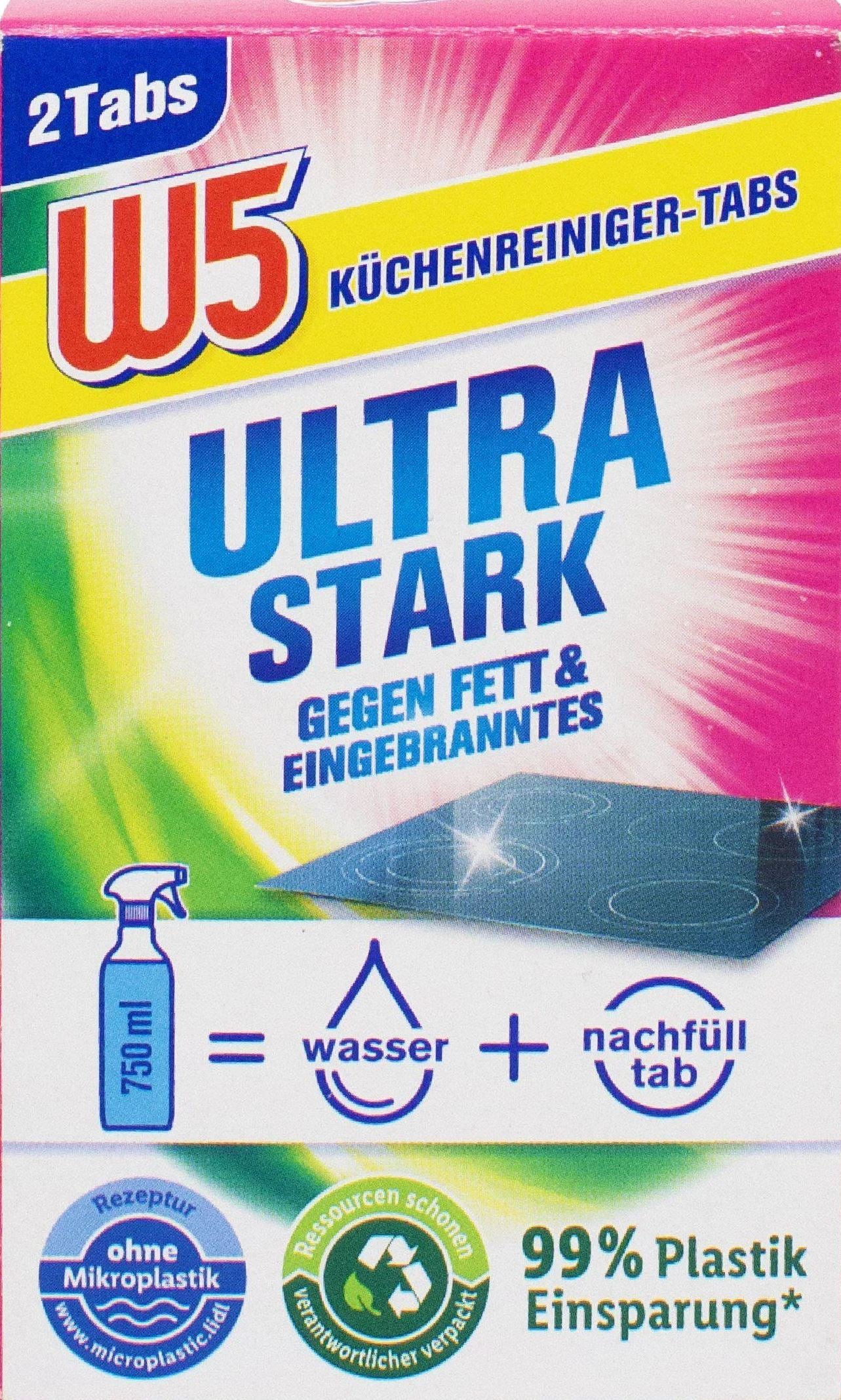 W5 Ultra Strong Kitchen Cleaning Tablets, 2 x 5 g