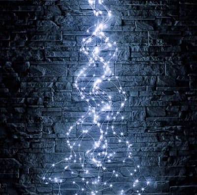 RV-102-3 W Dew Drops Horse Tail LED String Lights, White Light, 300 LEDs, 3 m