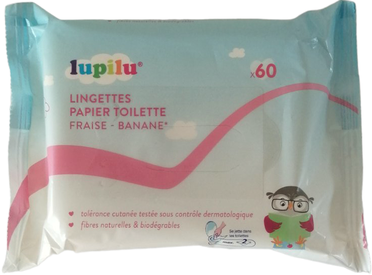 Lupilu Strawberry & Banana Kids Moist Toilet Tissue, 60 pcs
