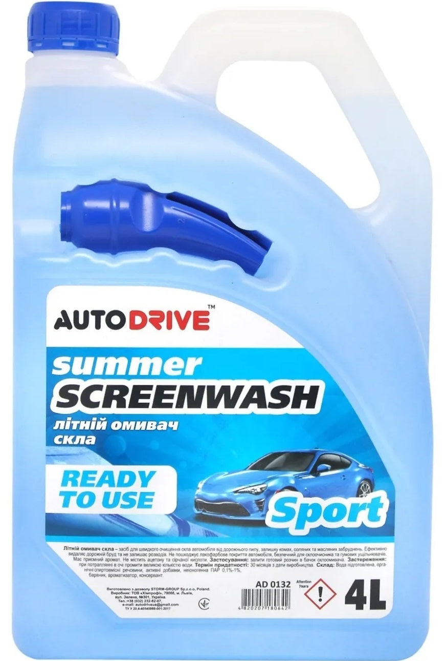 Auto Drive Sport AD0132 Summer Windshield Washer Fluid, 4 L - Image 2