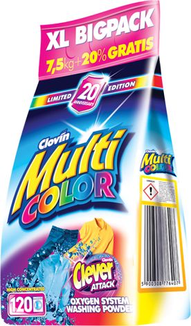 Clovin Multi Color Laundry Detergent Powder, 120 Loads, 9 kg