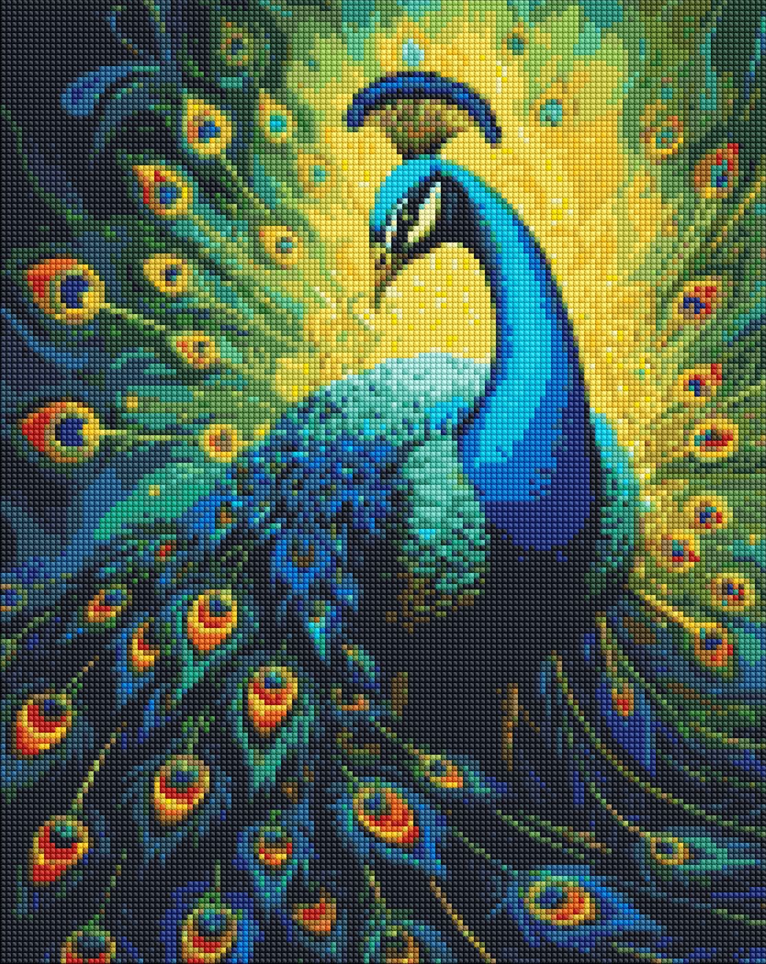 Ideyka AMO7868 Elegant Peacock Diamond Mosaic Craft Set, 40 x 50 cm