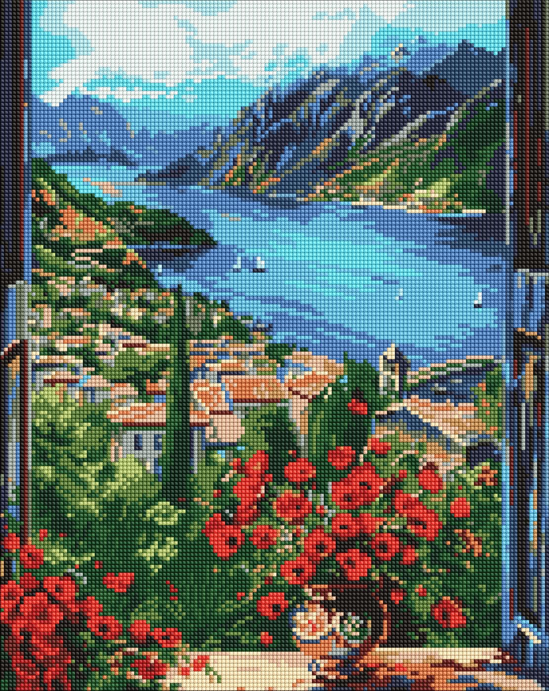 Ideyka AMO8095 Mountain Pier Diamond Mosaic Craft Set, 40 x 50 cm