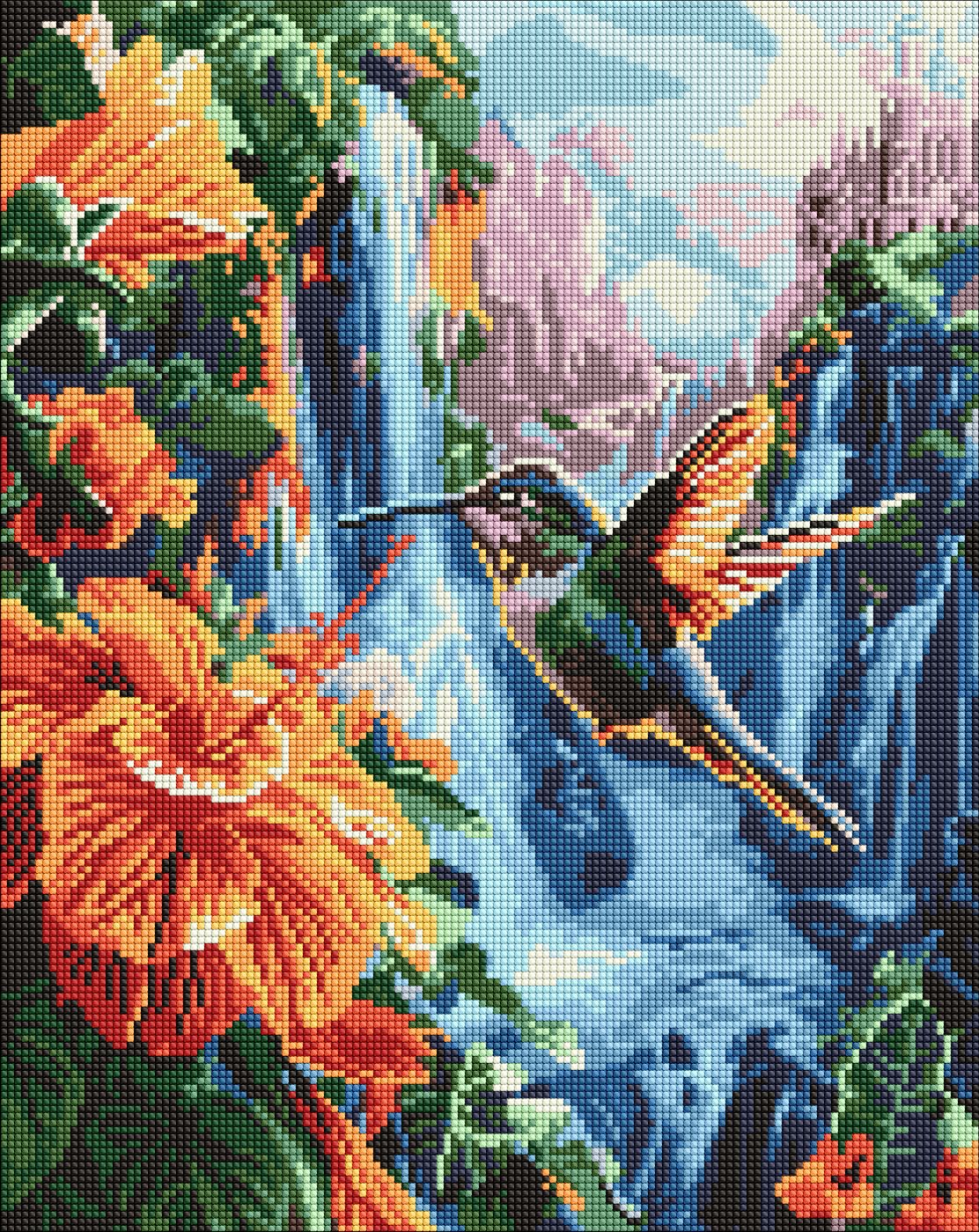 Ideyka AMO8100 Tropical Bird Diamond Mosaic Craft Set, 40 x 50 cm