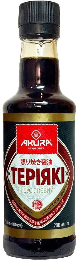 Akura Teriyaki Soy Sauce, 200 mL