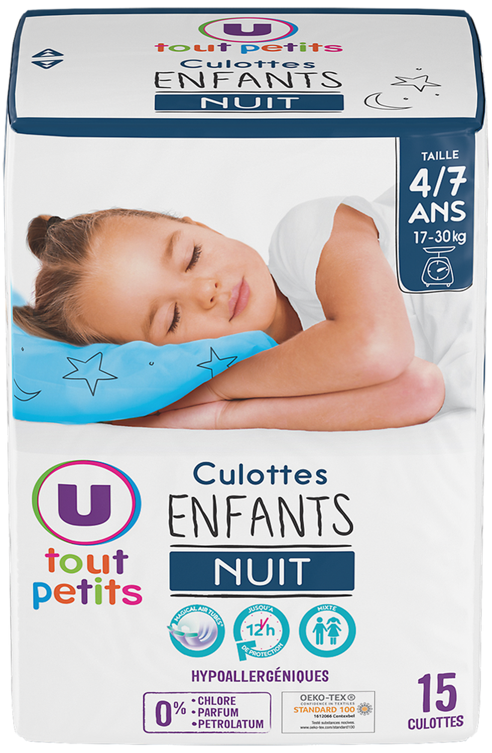 U Tout Petits Baby Pull-Up Diaper Pants for Ages 4-7 Years, 15 pcs, 17-30 kg
