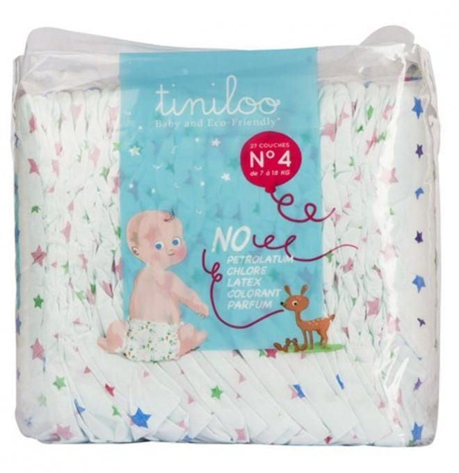 Tiniloo Size 4 Eco Baby Diapers, 27 pcs, 7-18 kg