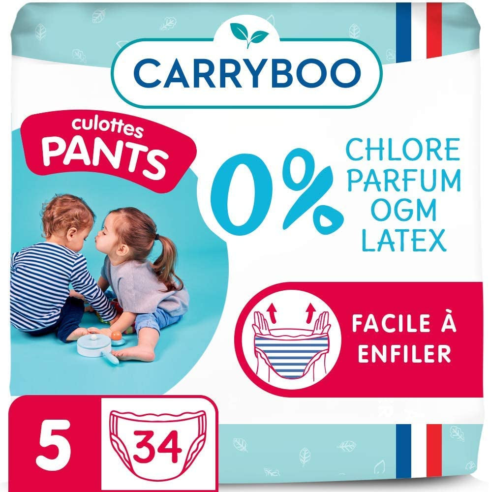 Carryboo Size 5 Eco Baby Pull-Up Diaper Pants, 34 pcs, 12-25 kg