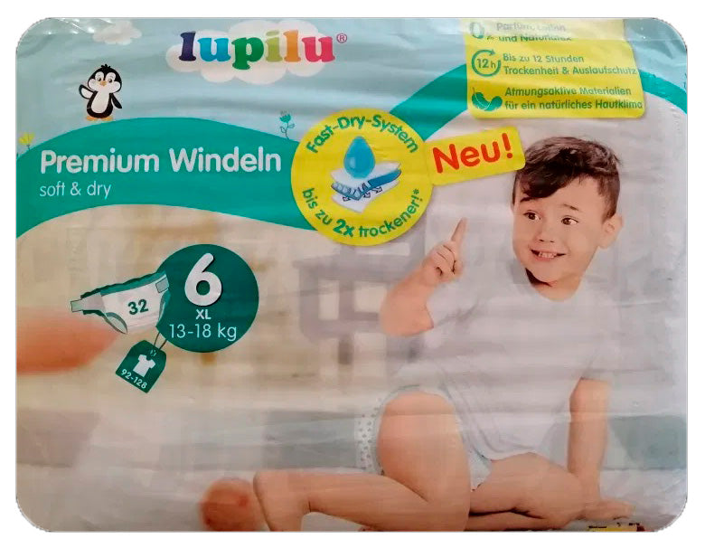 Lupilu Soft & Dry Size 6 Baby Diapers, 32 pcs, 13-18 kg