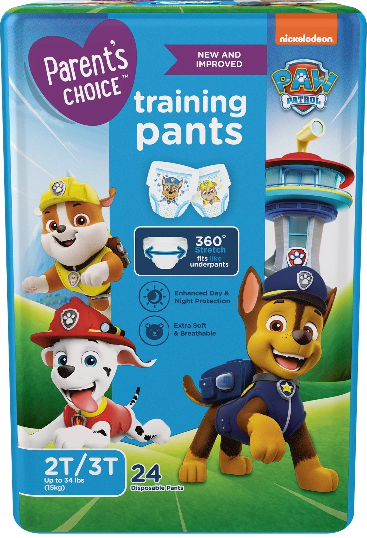 Parent's Choice Paw Patrol Size 4 Baby Pull-Up Diaper Pants, 24 pcs, up to 15 kg