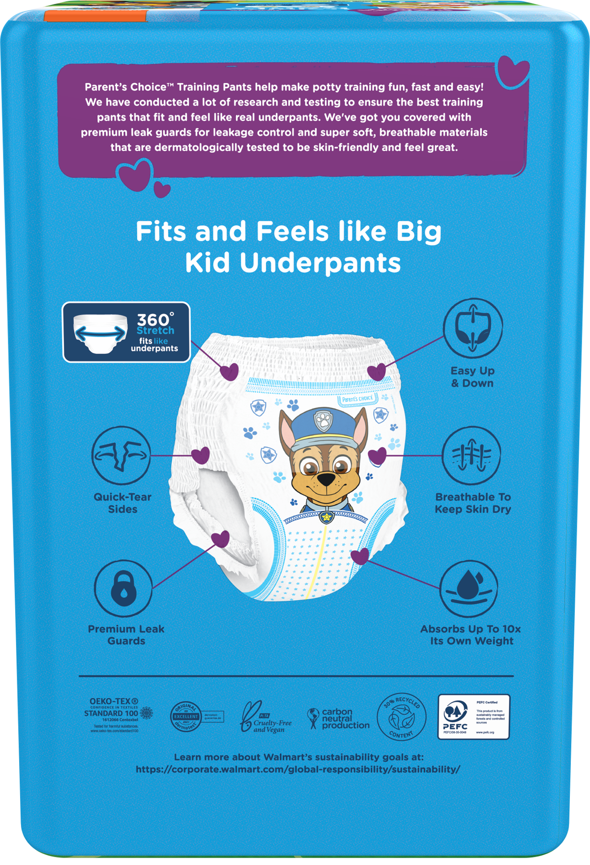 Parent's Choice Paw Patrol Size 4 Baby Pull-Up Diaper Pants, 24 pcs, up to 15 kg - Image 2