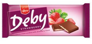 Leona Deby Milk Chocolate with Strawberry Filling, 90 g