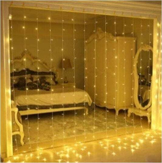 C54318 Curtain String Lights, White Light, 3 x 2 m, 156 Lights