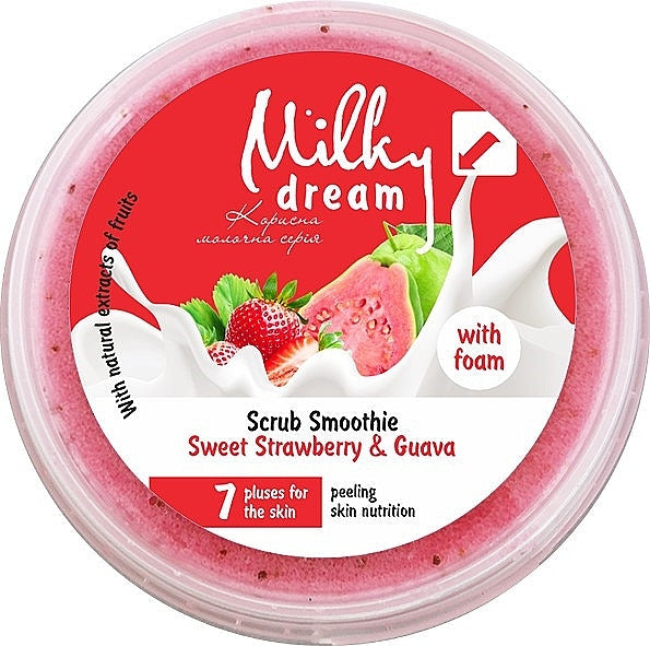 Milky Dream Foaming Smoothie Body Scrub with Sweet Strawberry & Guava, 140 g