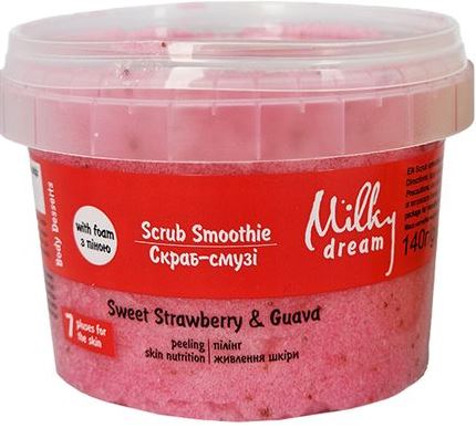 Milky Dream Foaming Smoothie Body Scrub with Sweet Strawberry & Guava, 140 g - Image 2