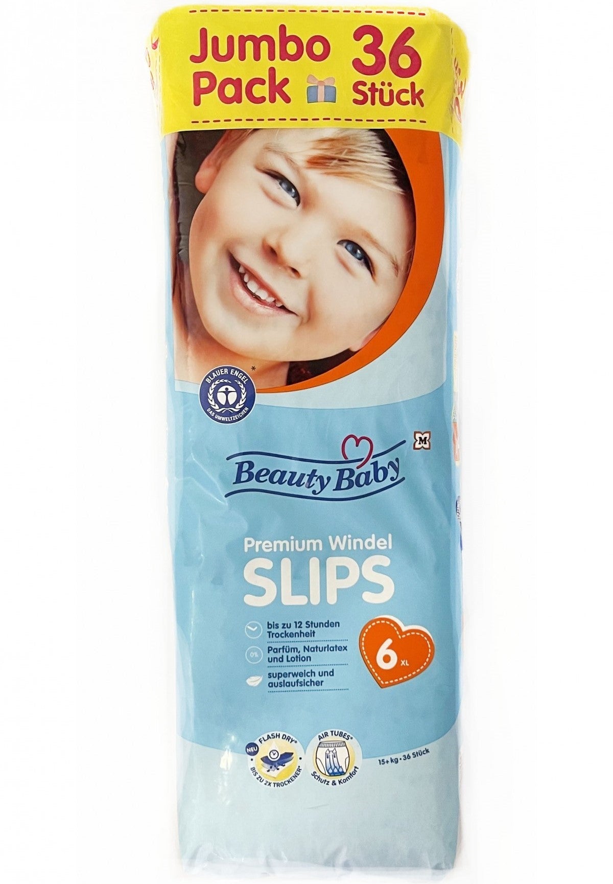 Beauty Baby Size 6 Baby Pull-Up Diaper Pants, 15+ kg, 36 pcs