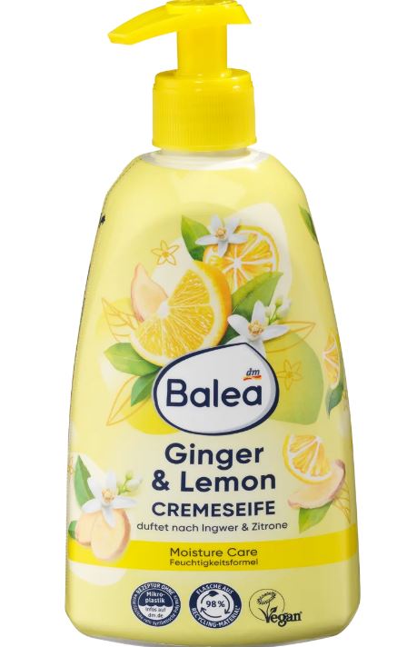 Balea Ginger & Lemon Liquid Cream Soap with Pump, 500 mL - Image 3