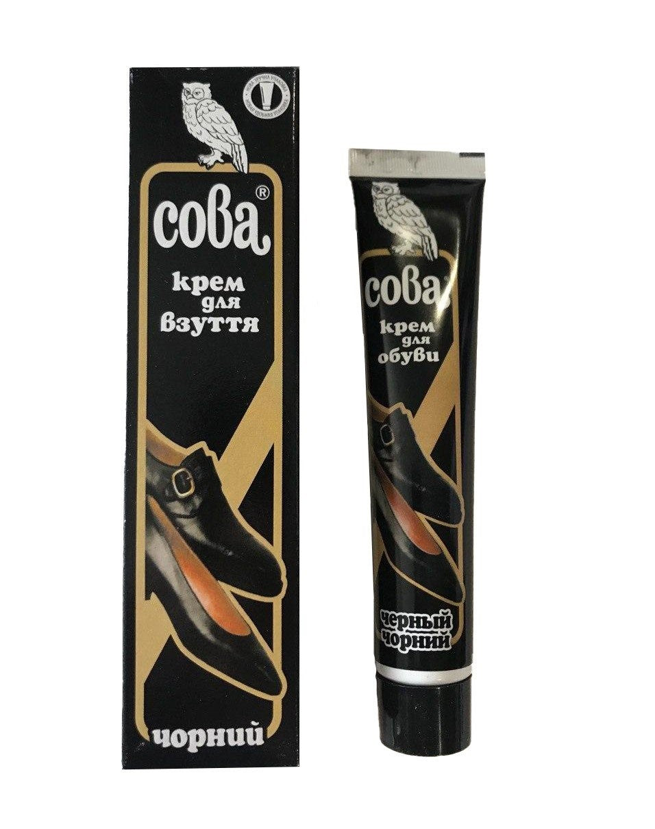 Sova Black Shoe Cream, 50 mL