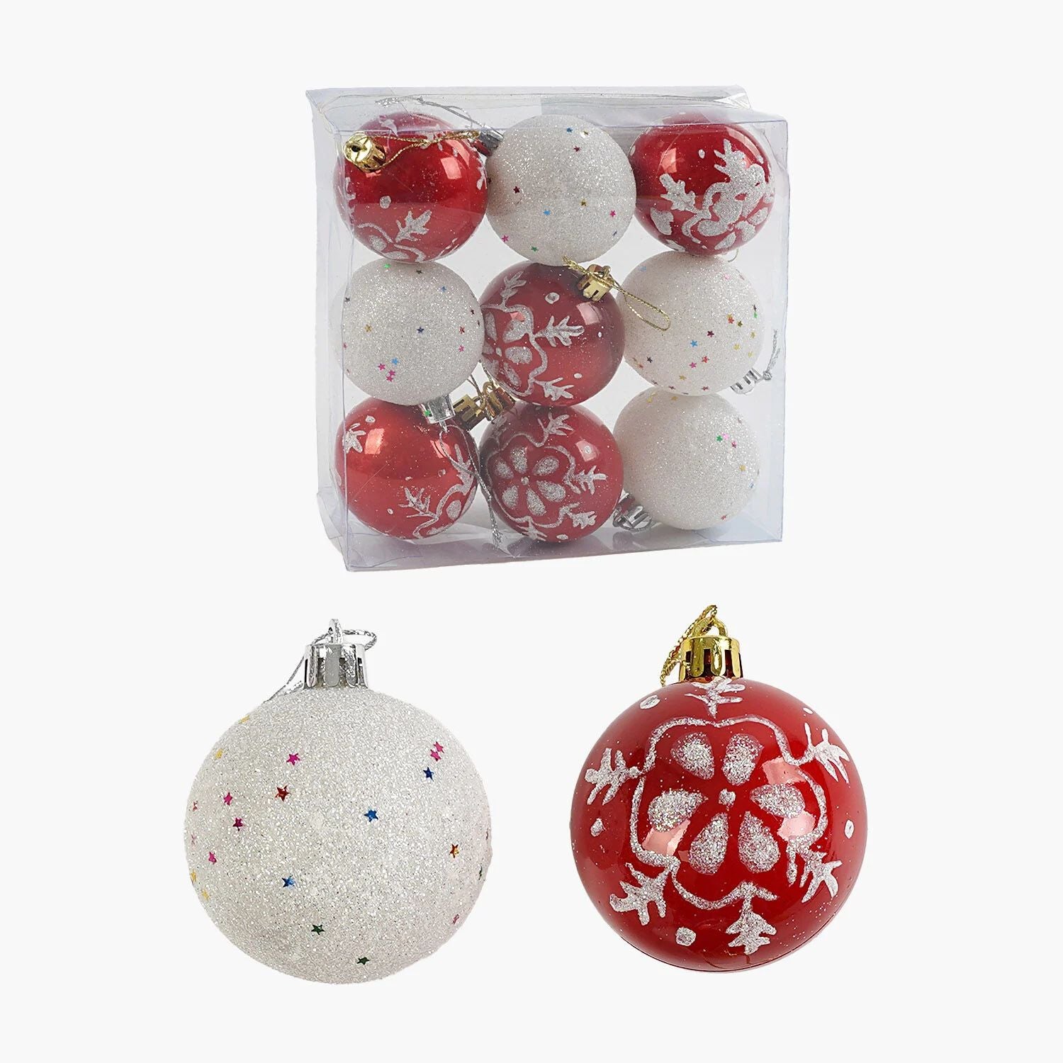 C 67261 Christmas Ball Ornaments, 5.5 cm Diameter, 9 pcs