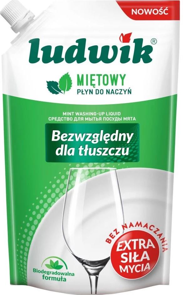Ludwik Mint Dishwashing Liquid Refill Pouch, 450 mL