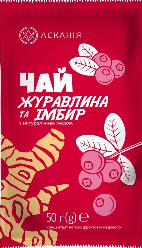 Askaniya Cranberry & Ginger Fruit Honey Tea, 50 g