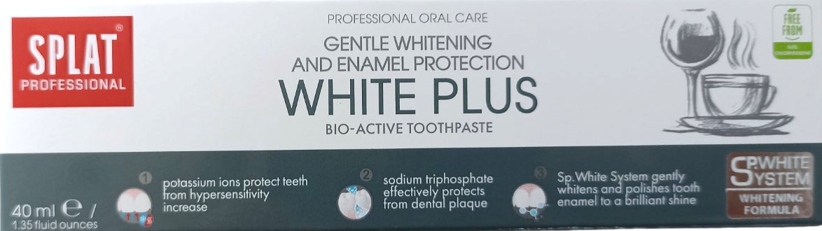 Splat Professional White Plus Toothpaste, 40 mL