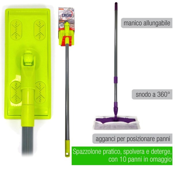 Irge SPA4512A Dust, Pet Hair & Hair Mop with 10 Wipes - Image 2