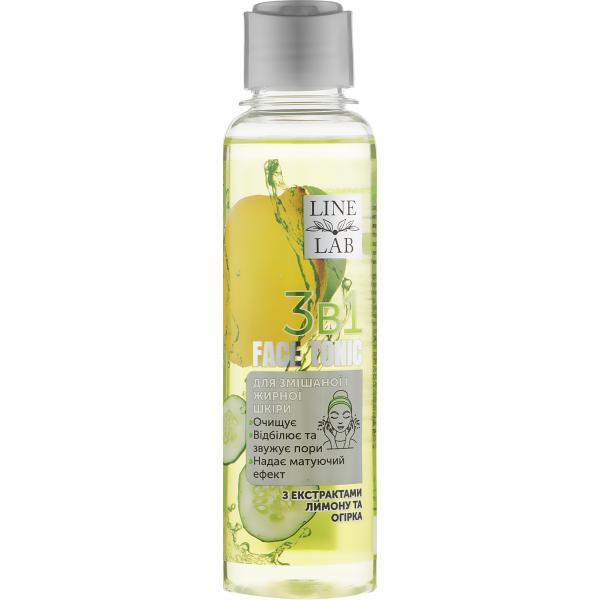 Line Lab Lemon & Cucumber Extract 3-in-1 Facial Toner, 150 mL