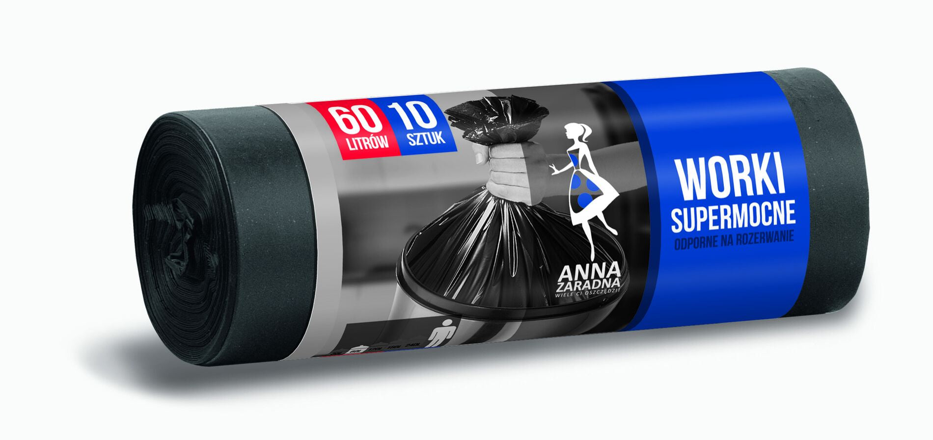 Anna Zaradna Strong Garbage Bags, 60 L, 10 pcs