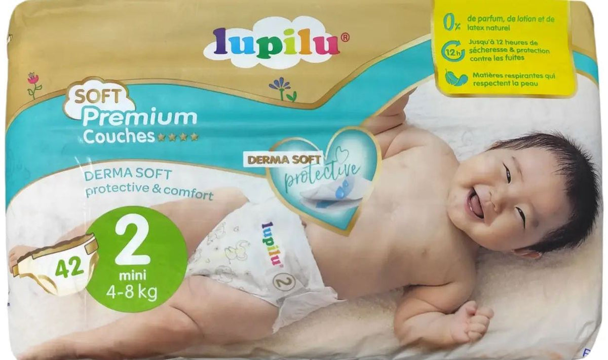 Lupilu Premium Size 2 Baby Diapers, 4-8 kg, 42 pcs