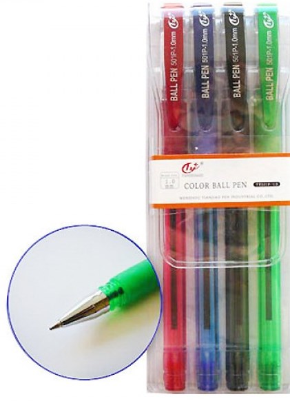 Tianjiao TY501P-4 Ballpoint Pen Set, 4 Colors