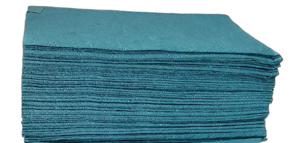 Blue & Green Recycled V-Fold Paper Towels, 150 pcs