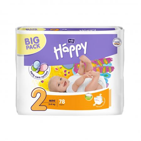 Happy Midi (2) Baby Diapers, 78 pcs, 3-6 kg