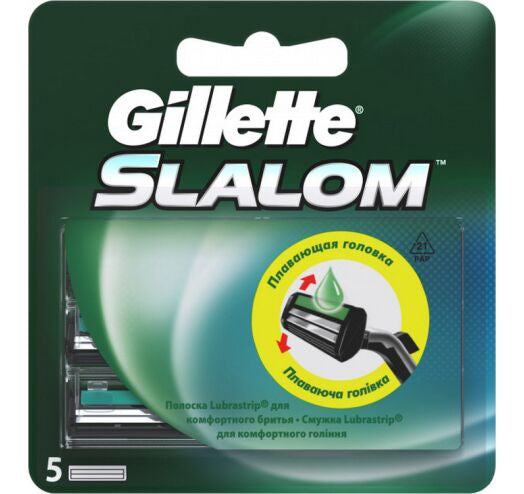 Gillette Slalom Replacement Razor Cartridges, 5 pcs