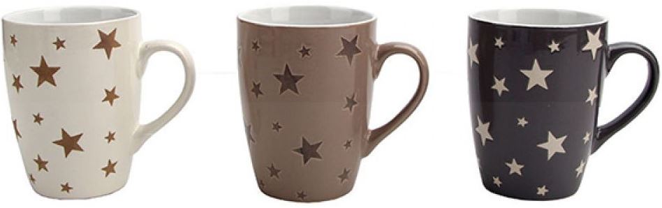 Interos KW146 Stars Ceramic Cup, Assorted, 340 mL