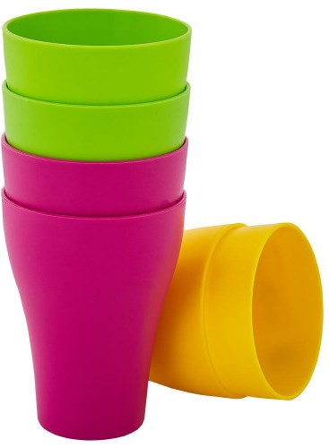 Aleana 167206 Bright Assorted Plastic Tumbler Set, 6 x 250 mL