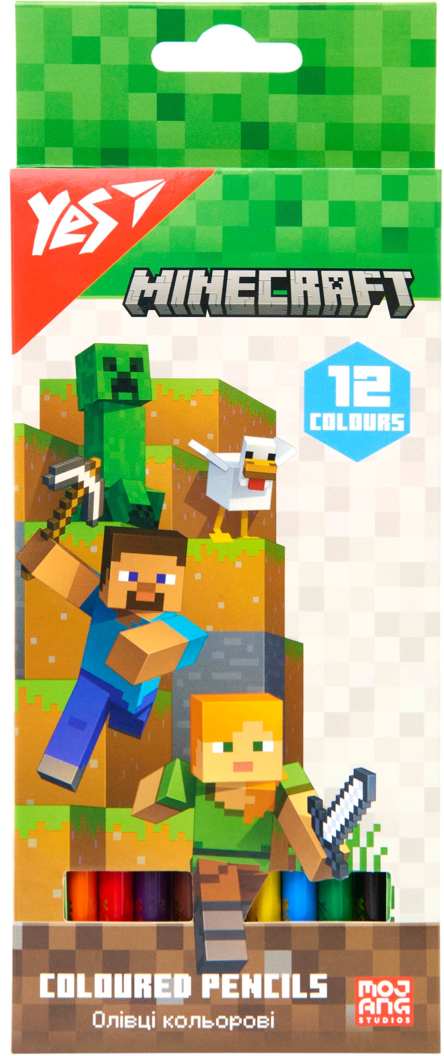 Yes 290760/290720 Minecraft Colored Pencils, 12 Colors