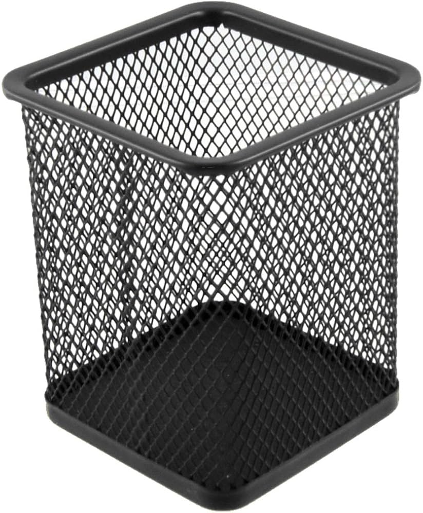 D6 Square Metal Pen Holder