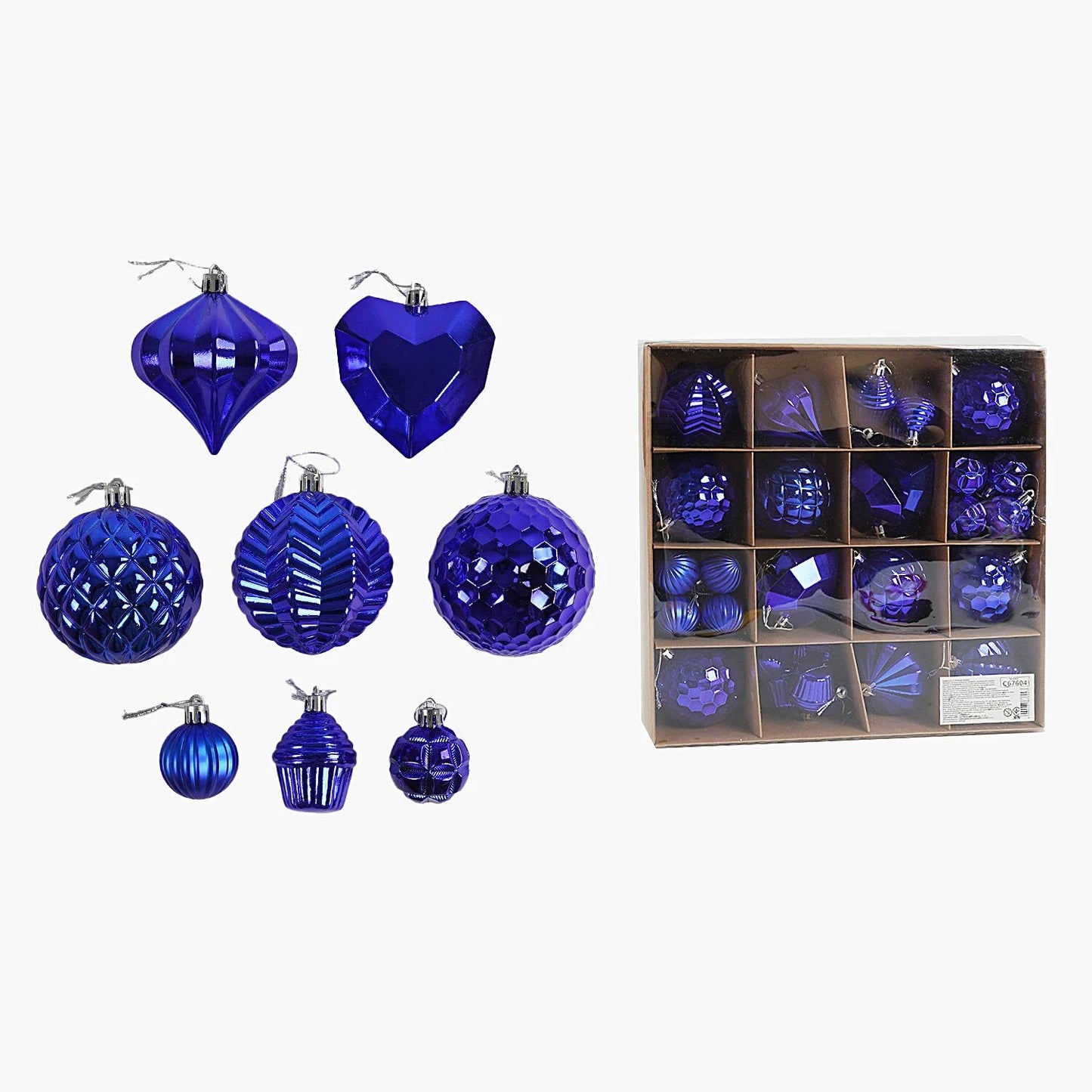 C 67604 Ball, Icicle & Cake Christmas Ornament Set, 40 pcs