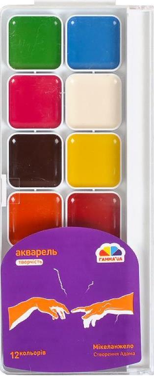 Gamma Creativity 400102 Watercolor Paint Set, 12 Colors