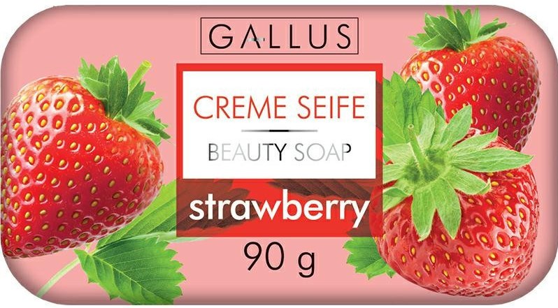 Gallus Creme Seife Strawberry Bar Soap, 90 g